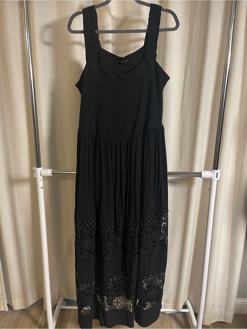 City Chic Black Lace-Trim Maxi Dress - Brand Unspecified